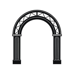 Vintage arch silhouette vector illustration. Classic architectural archway, old ornamental gateway, antique design element

