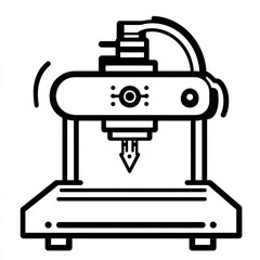 Fototapeta premium 3D printer creating object, isolated white background, technology