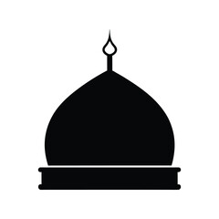 Mosque dome silhouette vector illustration. Islamic architecture, religious building, sacred dome, traditional design


