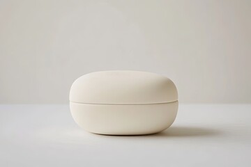 Minimalist Cream Jar Presents an Elegant Simplicity in a Soft, Focused Still Life