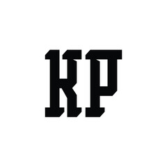 KP monogram logo design letter text name symbol monochrome logotype alphabet character simple logo