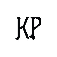 KP monogram logo design letter text name symbol monochrome logotype alphabet character simple logo
