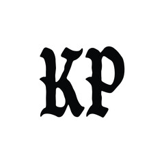 Fototapeta premium KP monogram logo design letter text name symbol monochrome logotype alphabet character simple logo