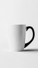 Fototapeta premium Elegant Black and White Coffee Mug with Simple Design on Display