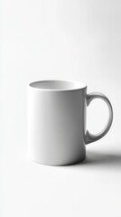 Fototapeta premium Smooth White Mug on Light Background Perfect for Custom Designs