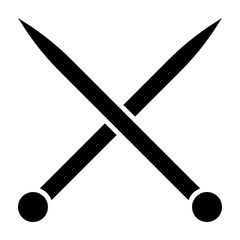 Knitting Needles  Vector Glyph Icon Design