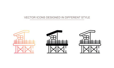 Obraz premium Lifeguard Tower icon design with white background stock illustration