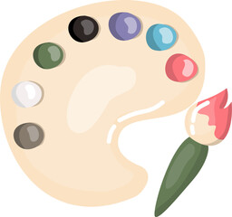 Color pallete with paint brush illustration