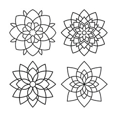 set of zen circle mandala design