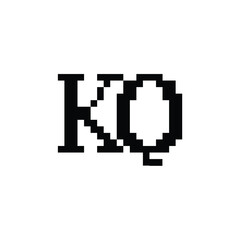 KQ monogram logo design letter text name symbol monochrome logotype alphabet character simple logo