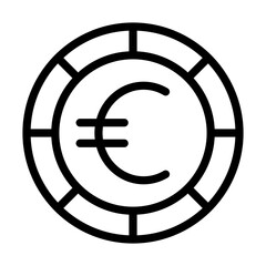 Euro Currency Chip Icon