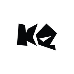 Obraz premium KQ monogram logo design letter text name symbol monochrome logotype alphabet character simple logo
