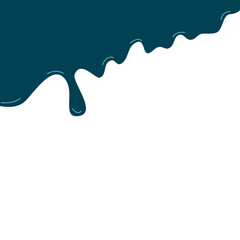 Fluid splatter with glossy surface and droplets scattered around. Smooth abstract curved liquid blob shape. Modern design element for creative backgrounds or decorative purposes