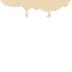 Fluid splatter with glossy surface and droplets scattered around. Smooth abstract curved liquid blob shape. Modern design element for creative backgrounds or decorative purposes