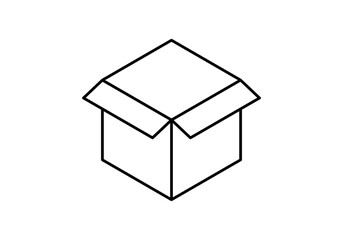 Icono negro de caja abierta