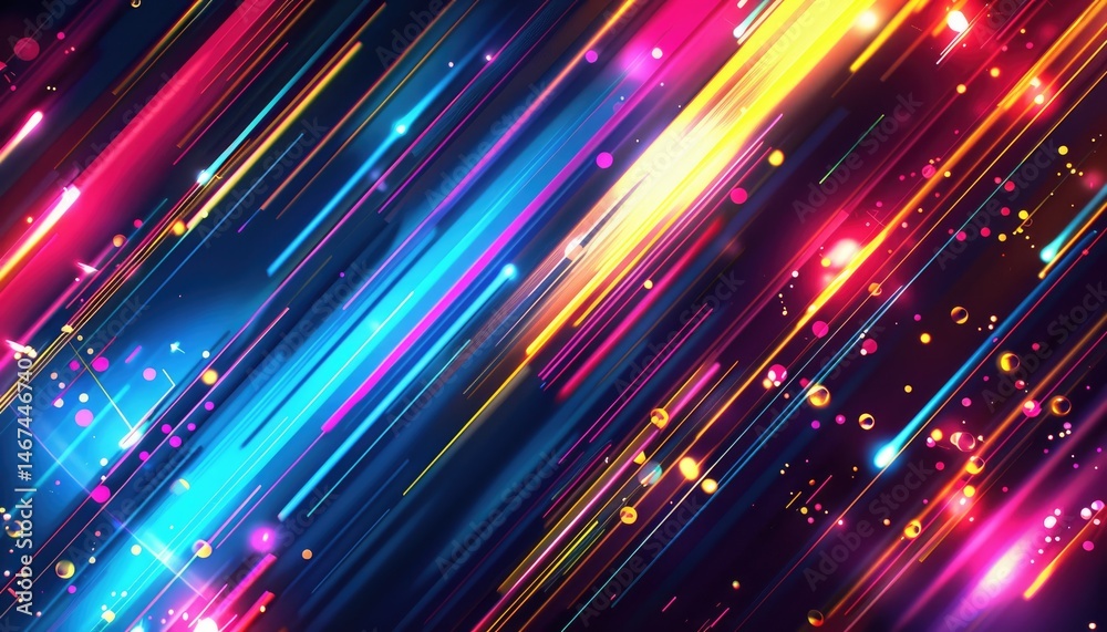 Poster abstract digital shape or line and technological cyber style particle design connect in surreal elec