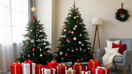 christmas tree and gifts