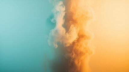 Abstract illustration of swirling, colorful smoke plumes.