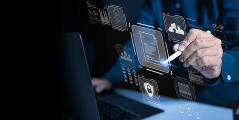 File management leverages cyberspace for centralized storage and secure folder access, allowing efficient retrieval data reliable security and streamlined information sharing within digital office