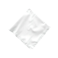 Realistic White Folded Handkerchief Isolated on Transparent Background
