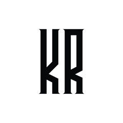KR monogram logo design letter text name symbol monochrome logotype alphabet character simple logo