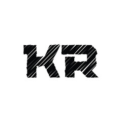 KR monogram logo design letter text name symbol monochrome logotype alphabet character simple logo