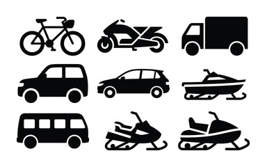 Monochrome Vehicle Silhouette Collection for Design
