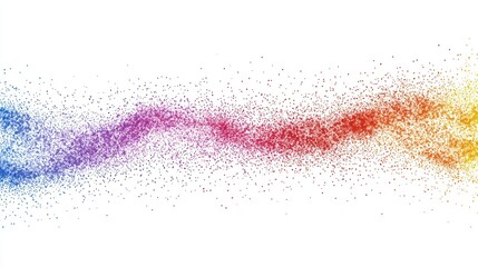 Obraz premium Colorful abstract stream of particles on white background.