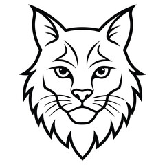 Obraz premium Lynx simple mascot design on white background