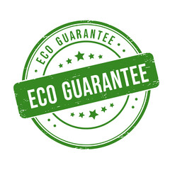 Eco Guarantee Stamp Design with Green Color for Eco-Friendly Products  