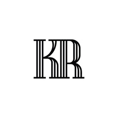 KR monogram logo design letter text name symbol monochrome logotype alphabet character simple logo