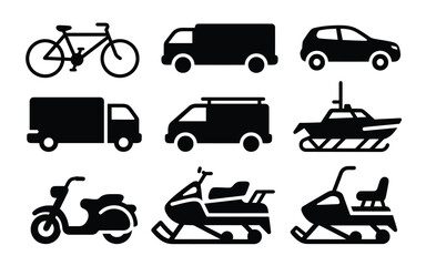 Fototapeta premium minimalis transportation icons set