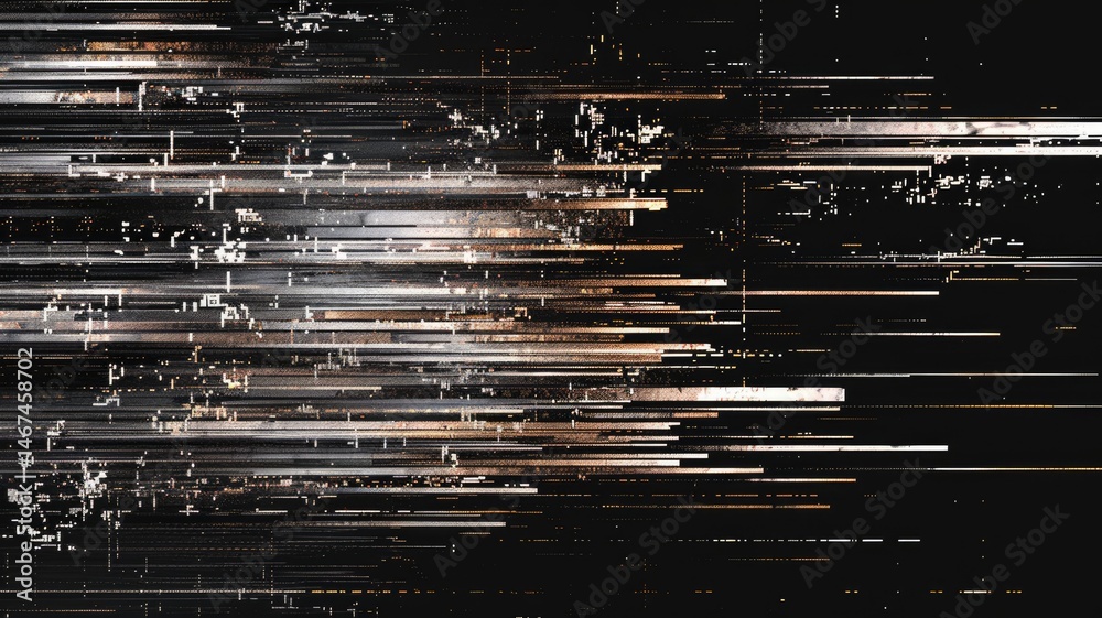 Fototapete Abstract complex glitch with pixel effect in tech background use shading and glitches texture express mysterious design or complex flow through tiny object convey sense of future digital scene. AIG53.