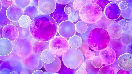 Abstract Purple and Pink Bubbles Microscopic Art Background