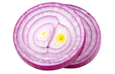 Sliced red onion isolated on a transparent background 