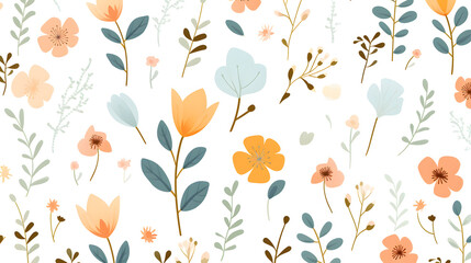 Colorful Seamless Floral Pattern for Children's Apparel and Accessories