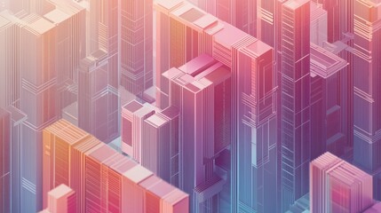 Fototapeta premium Isometric Server Farm Maze