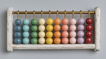 Rainbow Abacus Colorful Learning Tool with Education Concept.