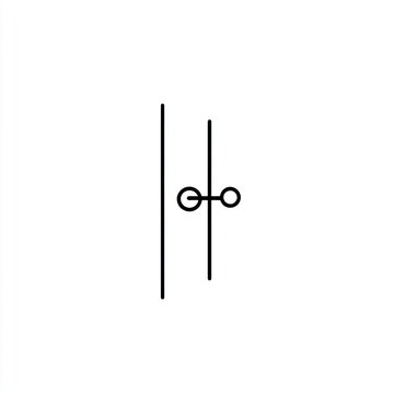 Simple parallel lines, linked by circles, white background; schematic illustration