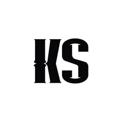 KS monogram logo design letter text name symbol monochrome logotype alphabet character simple logo