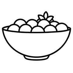 Black and white bowl of food with herbs