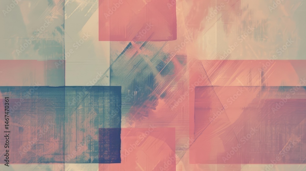 Poster abstract colorful geometric shapes effect on surface of digital cyber design express scene of cybers