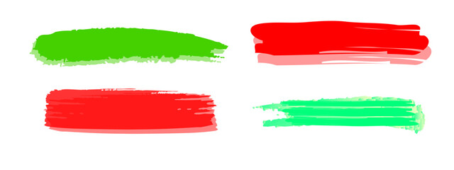 highlighter white background. set of paper banners. Green, and red highlighters. Element vector for highlight multicolored for text 