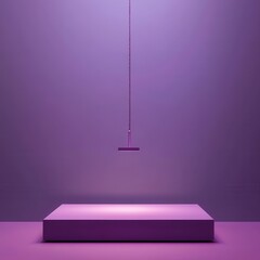 Empty, purple platform, spotlight