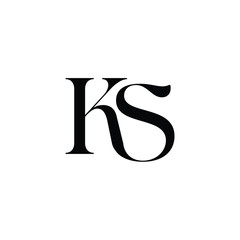 KS monogram logo design letter text name symbol monochrome logotype alphabet character simple logo