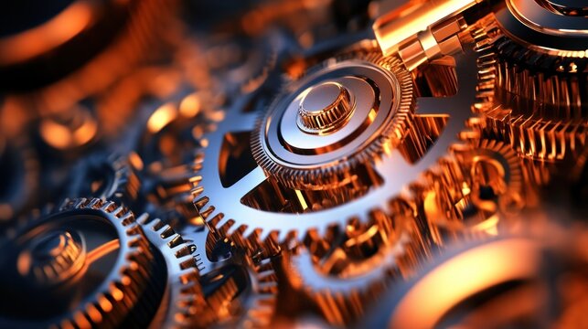 Detailed close-up view of intricate gears and mechanisms.
