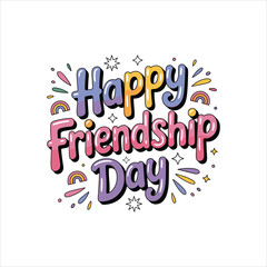 Vector illustration of Happy friendship day concept isolated on white background