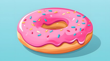 Professional Vector Illustration of Donut Icon in Flat Style for Websites and Applications