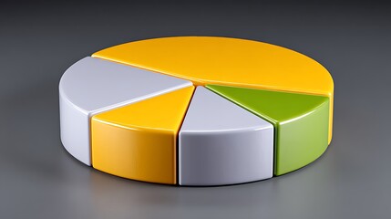 Obraz premium 3D Pie Chart Data Analysis with Business Graph.