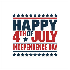 4th of July, happy Independence Day vector illustration on white background